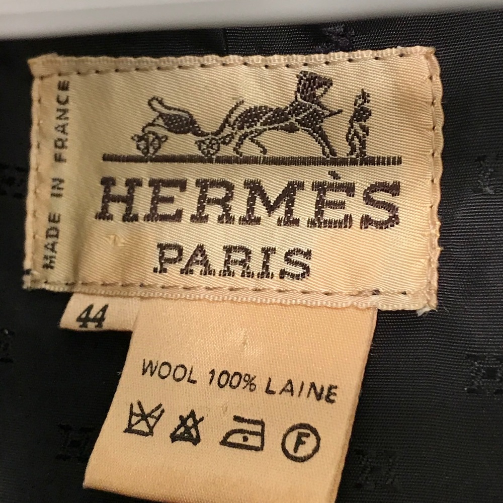Hermès Cropped Tuxedo Jacket w/Leather Trim sz 44 - Picture 6 of 12